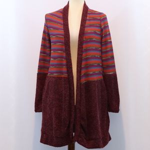 Flamingo Thermal Knit Peplum Cardigan Sweate